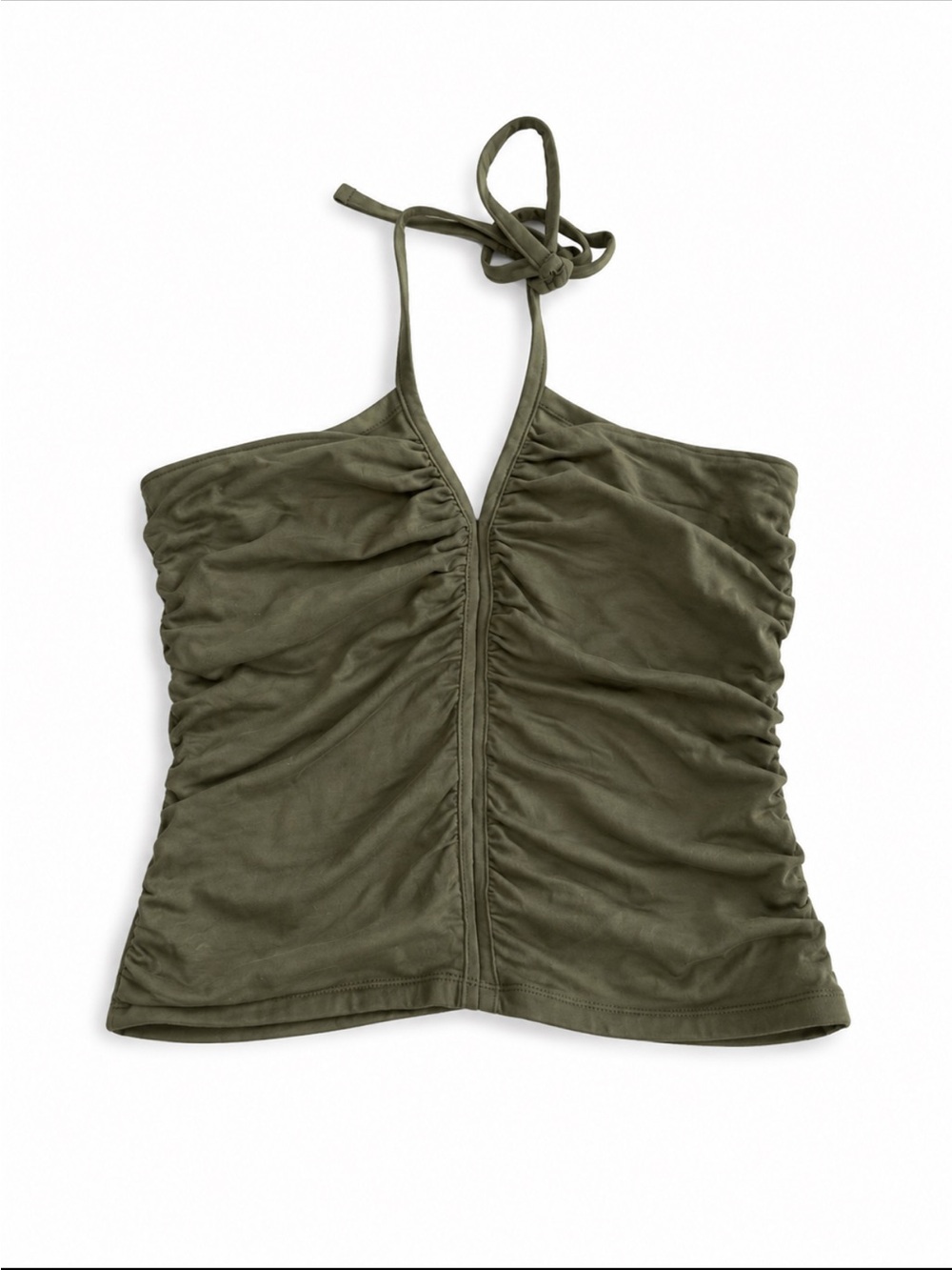 Banana Republic - Olive Green Halter Ruched Women's Top
